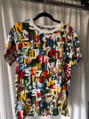 Puma Multicolor All-Over Lettering Short Sleeve Tee